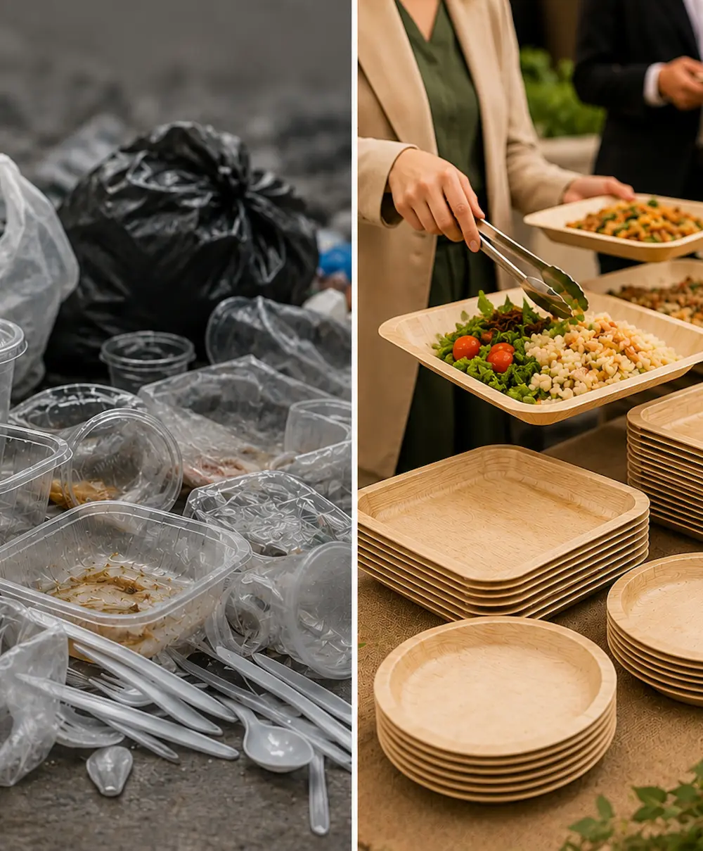 Reduce dependence on plastic catering disposables